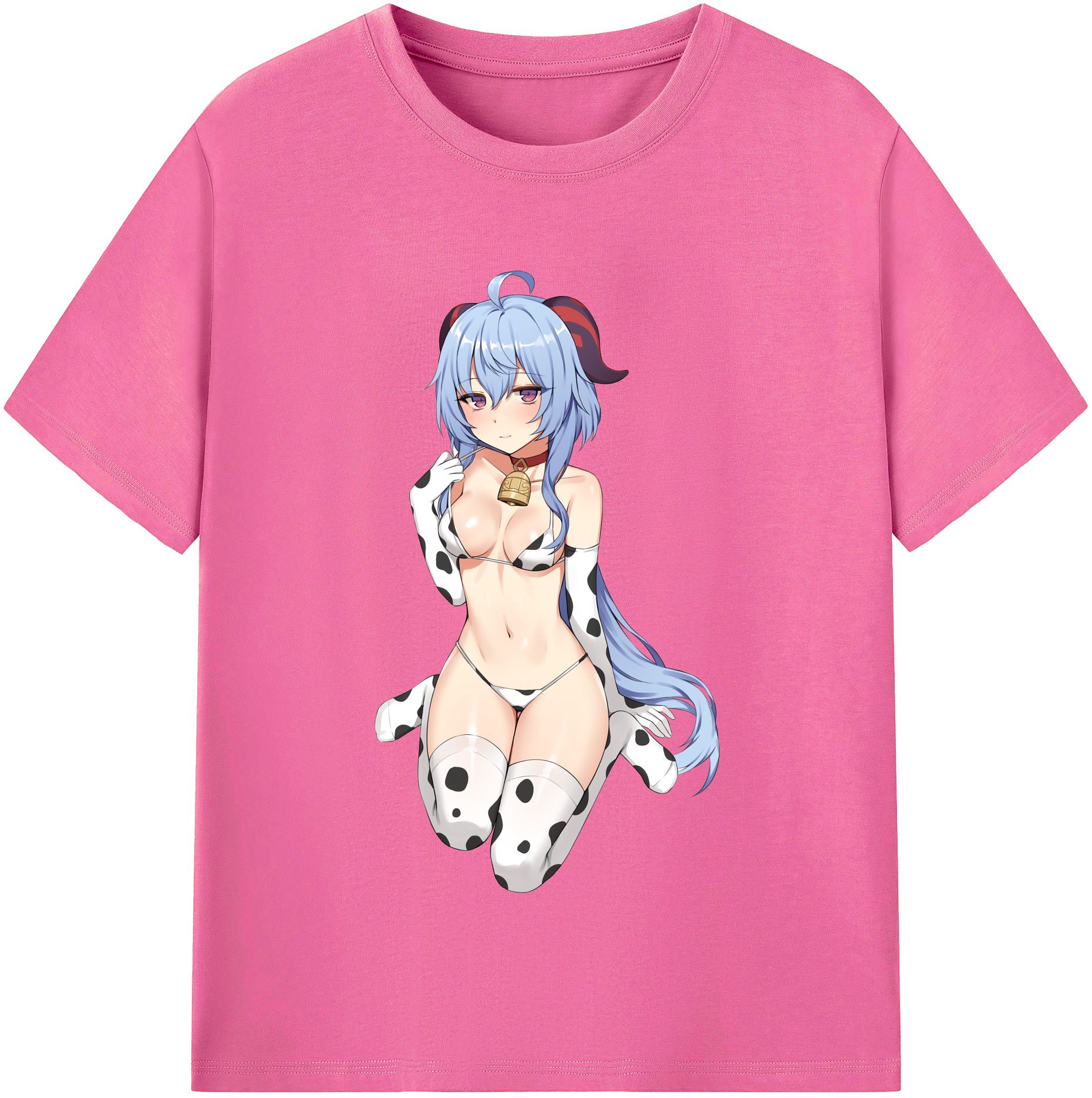 げんし神 甘雨 かんう genshin Ganyu レディースカジュアルプリントTシャツ（綿100％）
